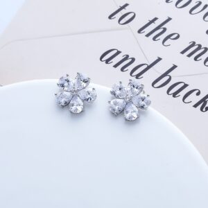 Aretes Flor de Circonia Brillante- Veramorest