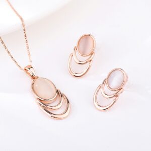 Set de Collar y Aretes Rosa Nude Veramorest