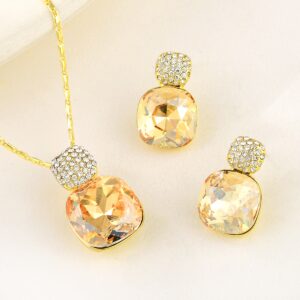 Set de Joyeria Cristal Aretes y Collar – Veramorest