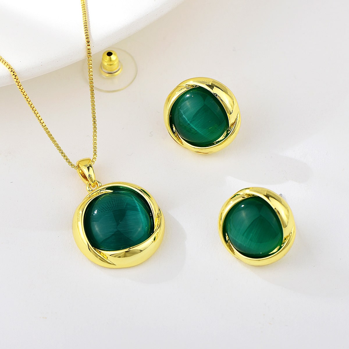 Set Aretes y Collar Veramorest - Verde Gold - Imagen 2