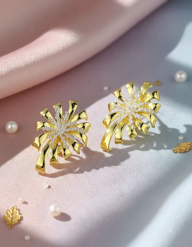 Set Aura Dorada – Collar y Aretes Florales Veramorest - Imagen 3