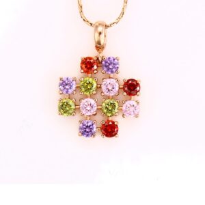 Cadena Cruz Multicolor