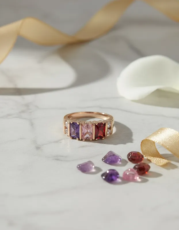Anillo Dorado con Piedras Rectangulares Multicolor – Brilla con Propósito | Veramorest
