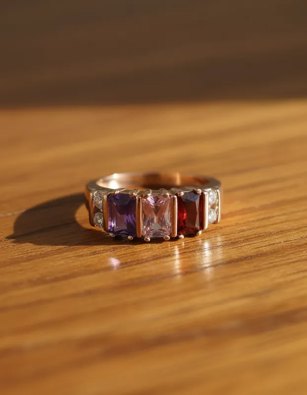 Anillo Dorado con Piedras Rectangulares Multicolor – Brilla con Propósito | Veramorest