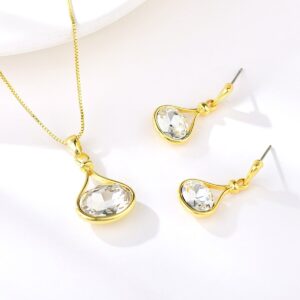 Set Aretes Y Collar Dorado Maxine