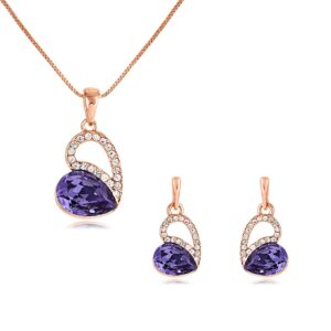 Set Collar y Aretes Púrpura