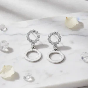 Aretes Circulo de Luz Plateada